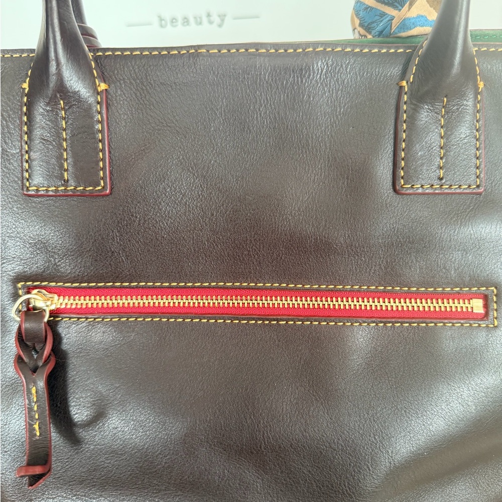Dooney & Bourke T’Moro Brown Florentine Leather Tote - Picture 9 of 16